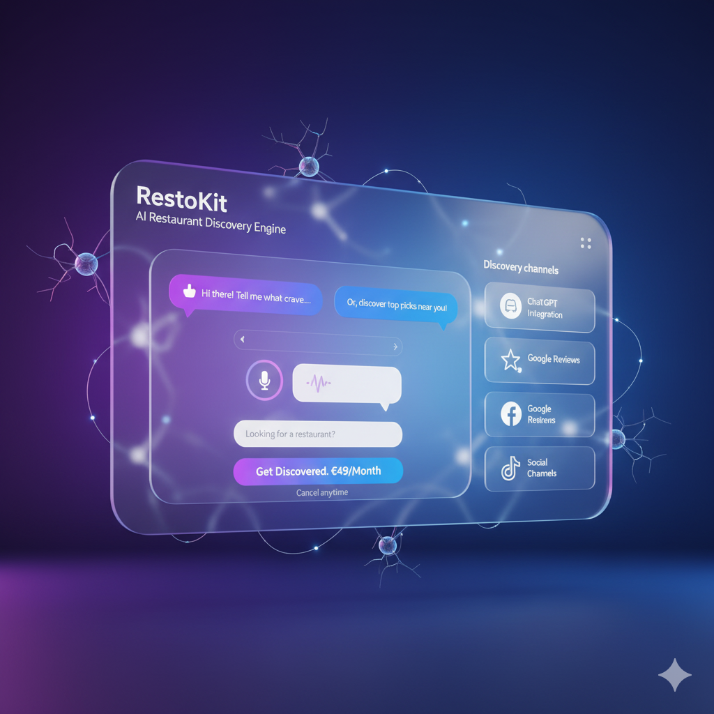 RestoKit swipe-to-publish interface - Tinder-style card-based menu management